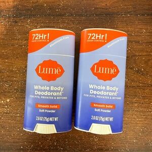 Lume Whole Body Deodorant - Soft Powder Scent - lot of 2